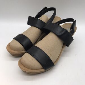 Dr. Scholl's Brazin Wedge Heel Sandals Women's 10M Black Vegan Slingback Shoes